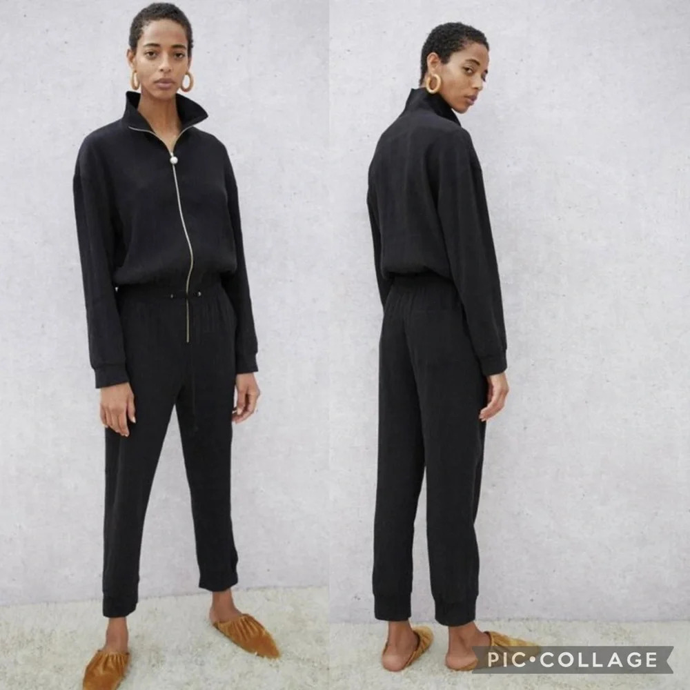 Nanushka MERCURY Parachute Jumpsuit Off Black